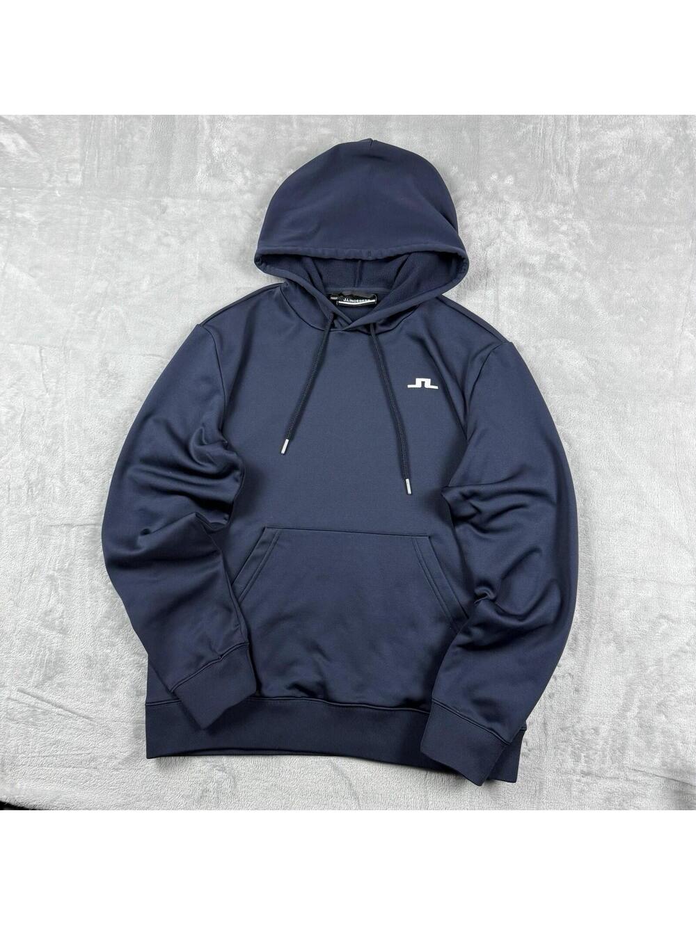 J.Lindeberg Performance Hoodie Navy Golf Athletic Mens Medium Preppy Casual Tech